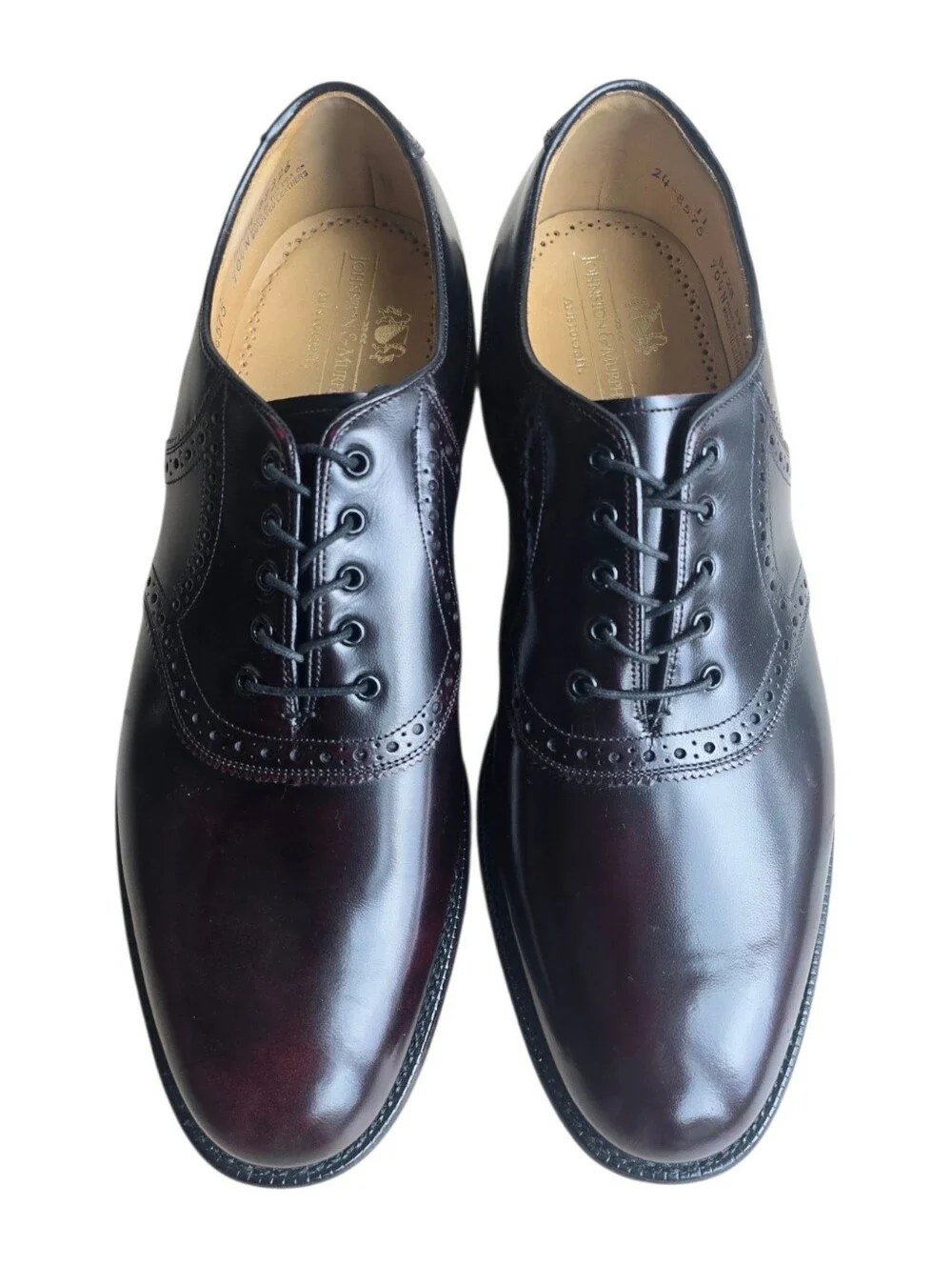NEW Vintage Johnston & Murphy Aristocraft Burgundy/Black Leather Saddle Oxfords